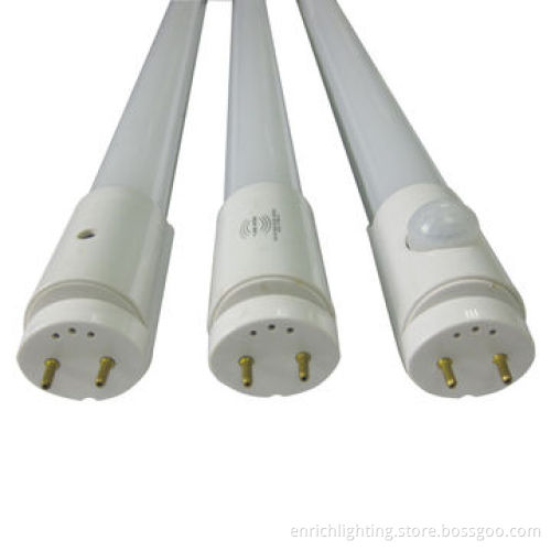 12W IR Motion Sensor T8 LED Tubes with 120cm Length, G13 Base, 140° Inductive Angle, Milky Cover